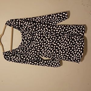 Black and white square neck dress with slit sexy 😍